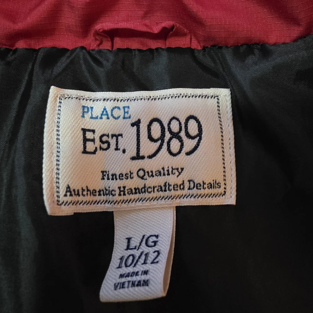 Place Kids‎ Red Puffer Jacket Size 10/12
